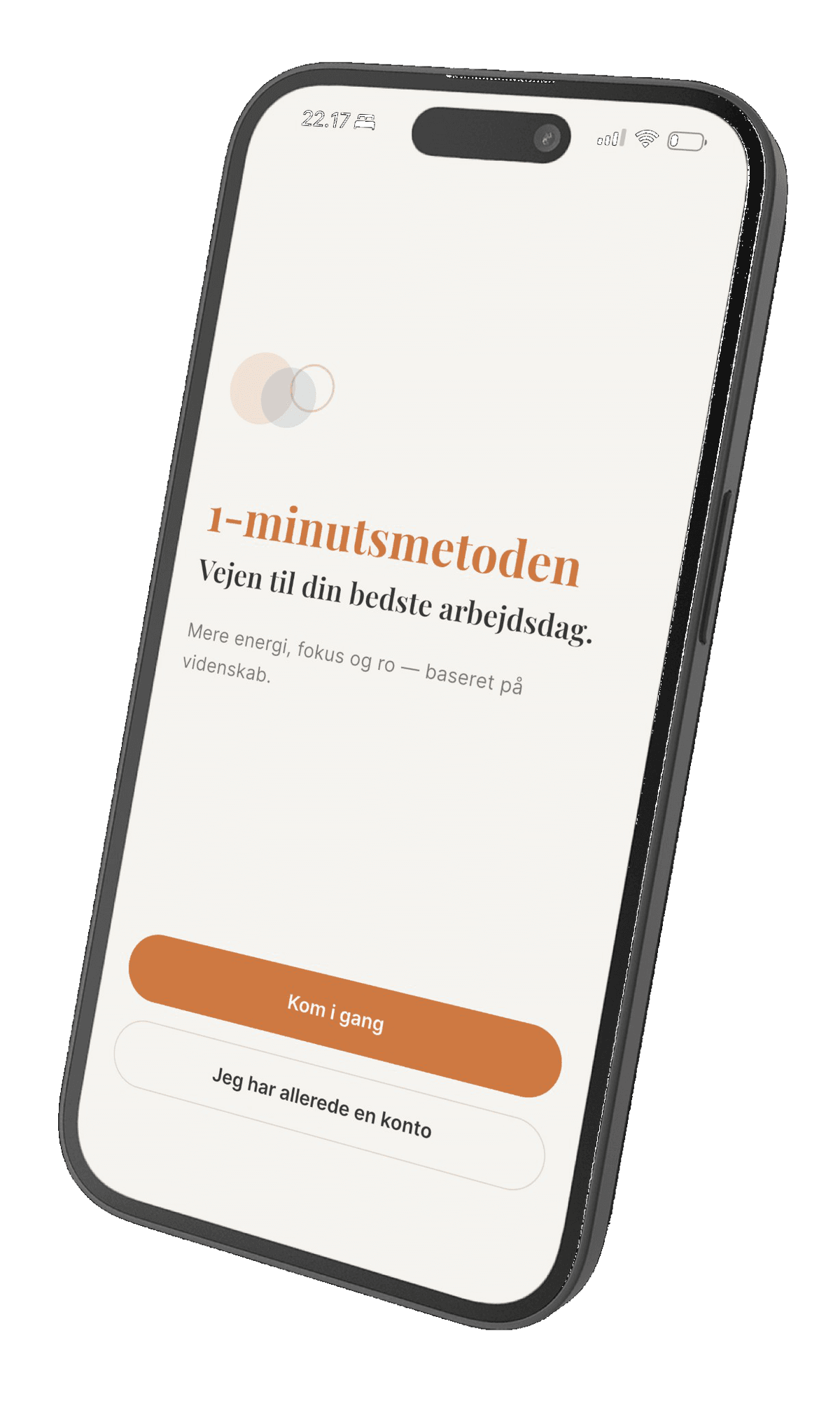 1-minutsmetoden app på iPhone